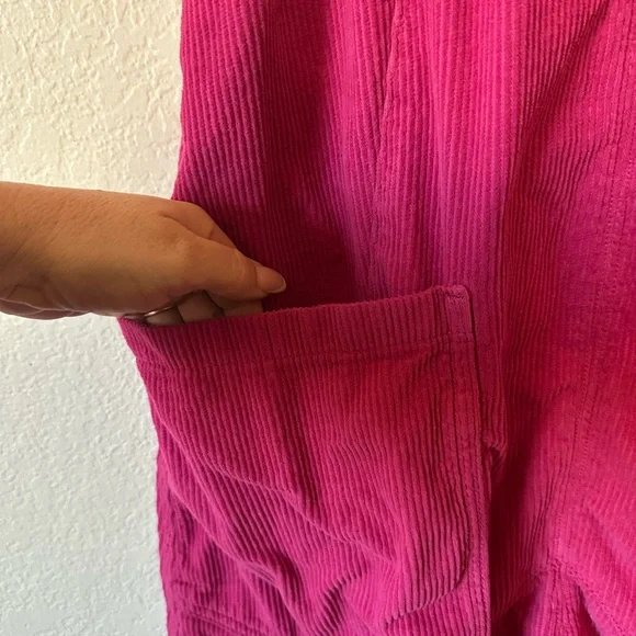 We The Free High Roller Cord Jumpsuit in Magenta Pink - Size Small - Picture 6 of 8